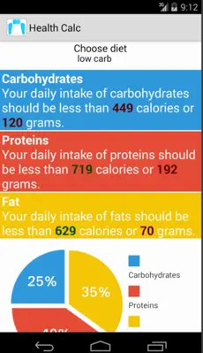 Health Calc android App screenshot 1