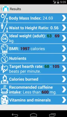 Health Calc android App screenshot 2