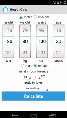 Health Calc android App screenshot 3